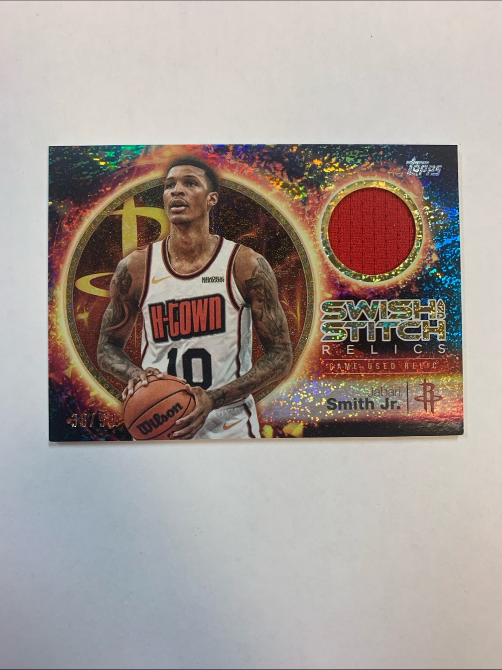 Topps Swish Stitch Relics Jalen Smith Jr. Patch Card - Red 38/50